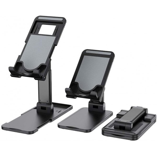 Wholesale Universal Heavy Duty Desktop Tabletop Cell Phone, iPad, Tablet Lifting Bracket with Foldable Adjustable Height and Angle (Black)
